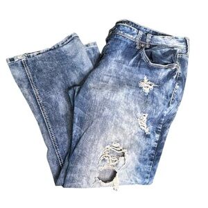 Amethyst Women’s Distressed Jeans Size 24 Blue Denim Y2K 31” Inseam